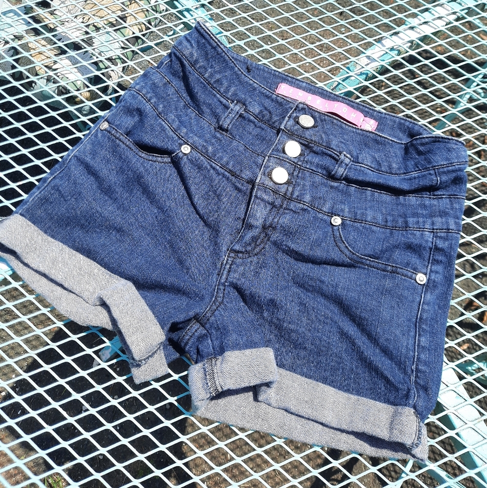Tinseltown Denim Couture High-Waisted Shorts